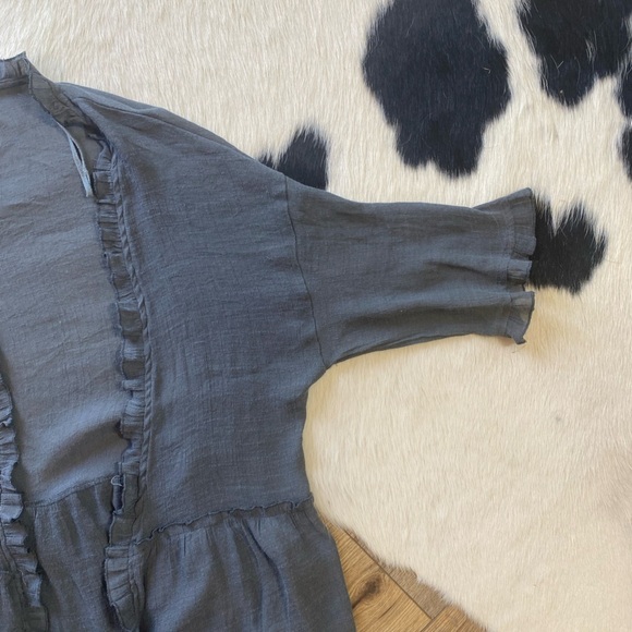 Easel Open Front Ruffled Lightweight Kimono Cardigan - Picture 5 of 8